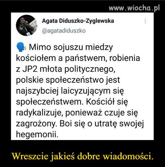 Laicyzacja w Polsce idzie coraz szybciej...