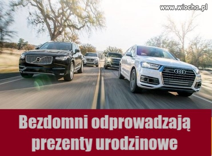 Bezdomni z prezentami urodzinowymi