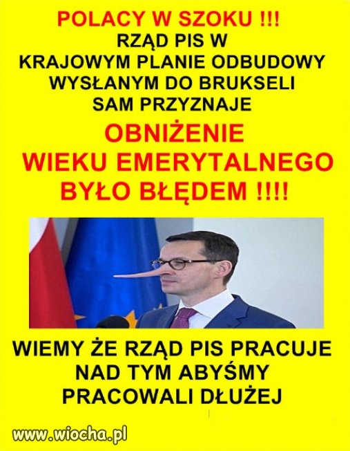 PiS przyznaje się do błędu, jakim było obniżenie wieku emerytalnego
