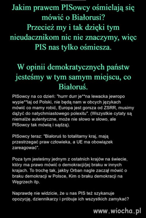 Polska PiSu coraz bliżej Białorusi...