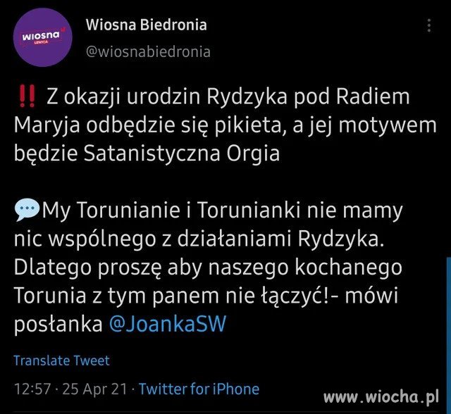 Marzenia Biedronia: Wiosna i satanistyczna orgia 