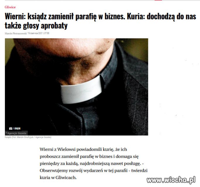 Kiedy zamiast Wiary, liczy się już tylko kasa...