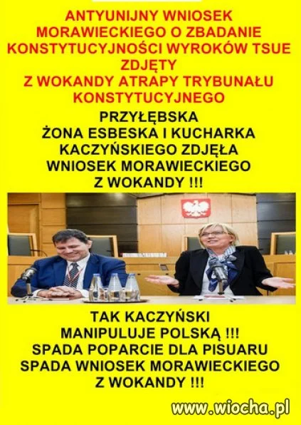 Spada poparcie dla PiSu...