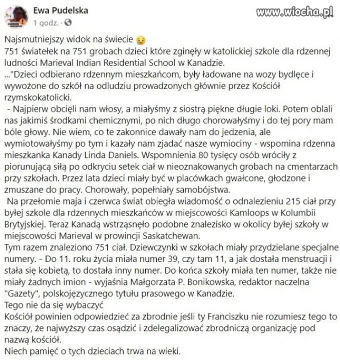 Hańba dla Kościoła Katolickiego jeszcze cięższa niż w Irlandii.