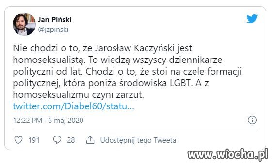 On po prostu sam 