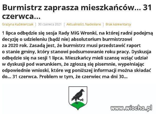 Burmistrz Wronek zaprasza na debatę o stanie gminy