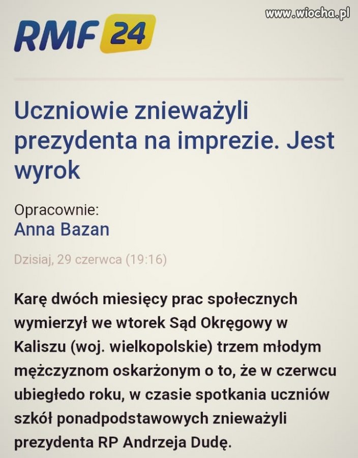 Ostali wyrok, bo ich kolega, syn radnej z PiS, zakablował