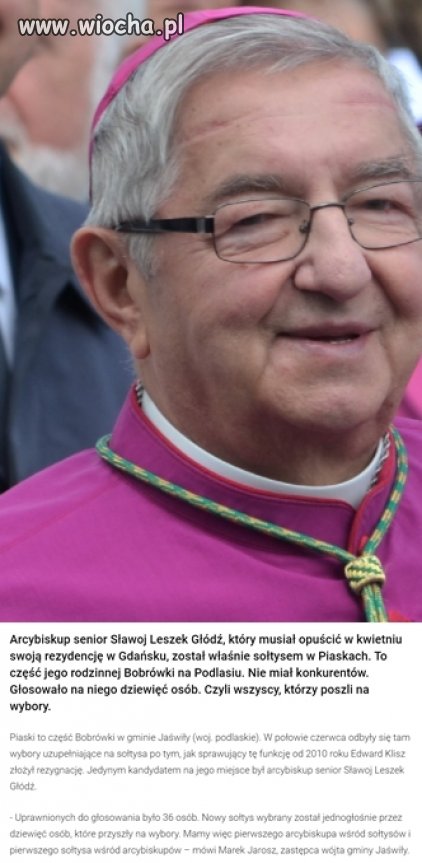 Pierwszy sołtys wśród arcybiskupów