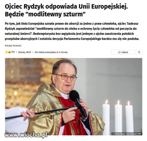 Dlaczego Rydzyk nie rzuci klątwy na Unie Europejską?