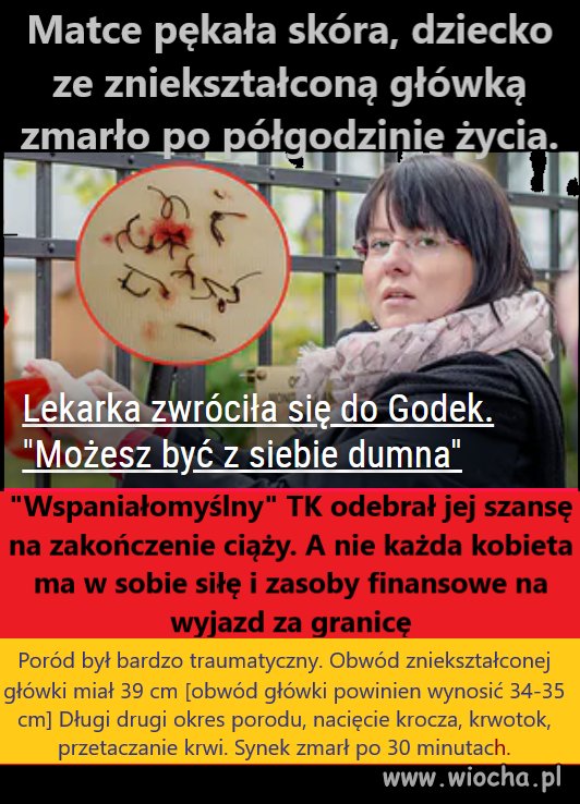 Dziecko żyło pół godziny. 