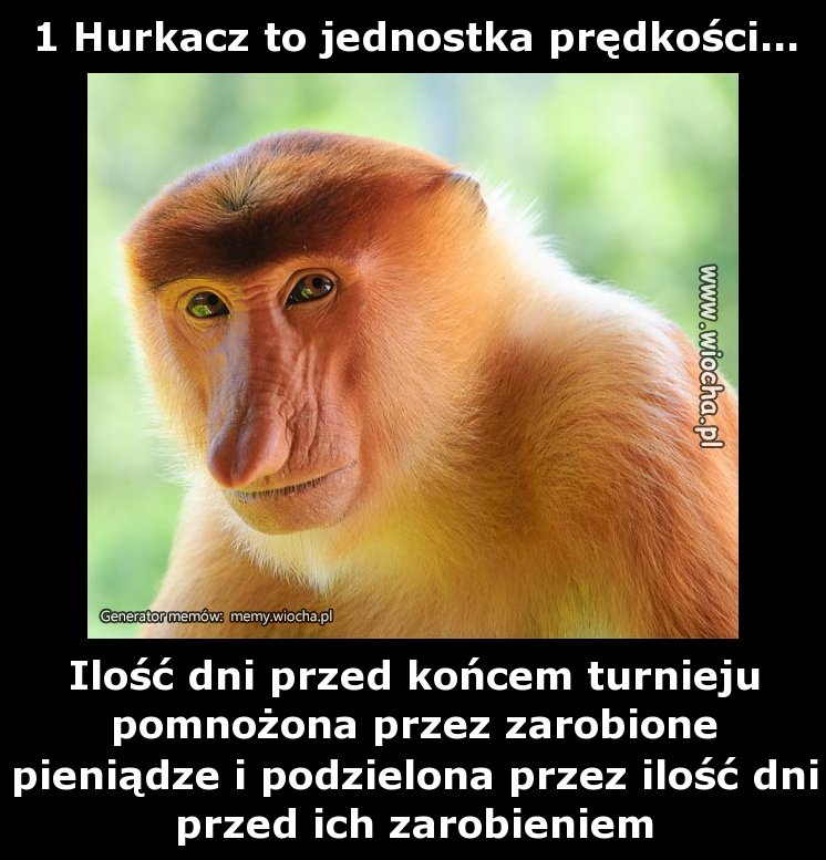 1 Hurkacz to jednostka prędkości...