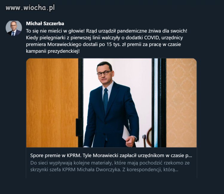 Kiedy pielęgniarki z pierwszej linii walczyły o dodatki COVID, urzędnicy premiera Morawieckiego dostali po 15 tys. zł premii za pracę w czasie kampanii prezydenckiej! 