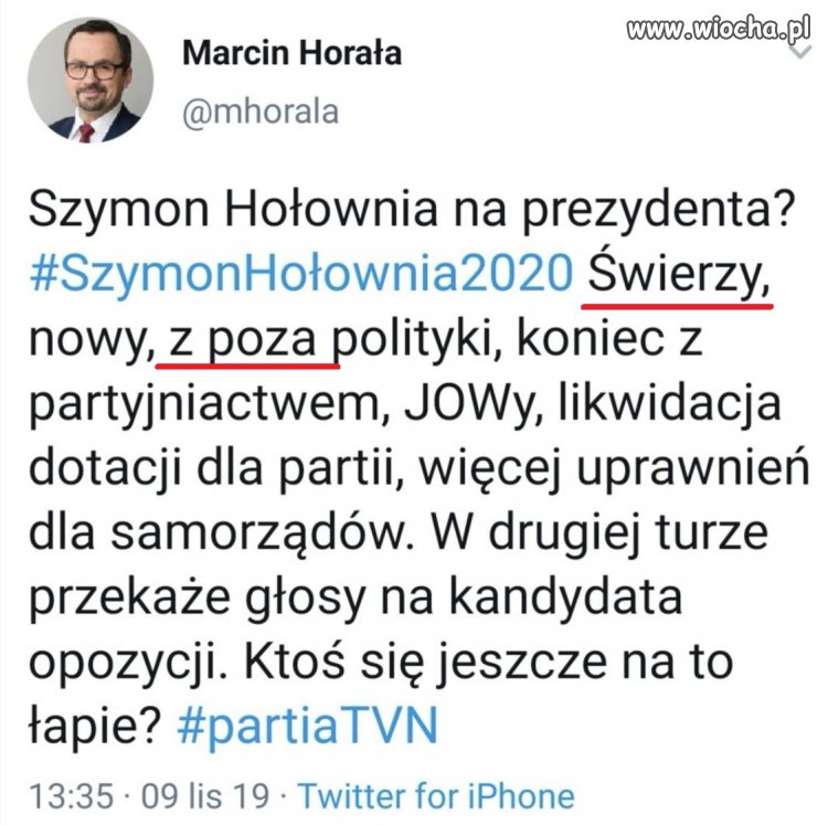 Wspominał pan coś o władaniu językiem polskim, drogi panie Horało? 