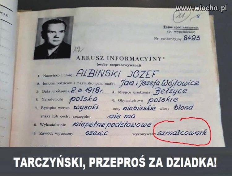 Twierdzi, że jego dziadek uratował 120 Żydów. 