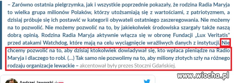 Nie interesujcie się naszymi finansami
