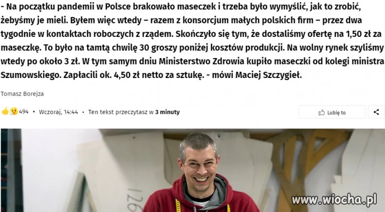 Maseczkowe interesy kolegi szumowskiego