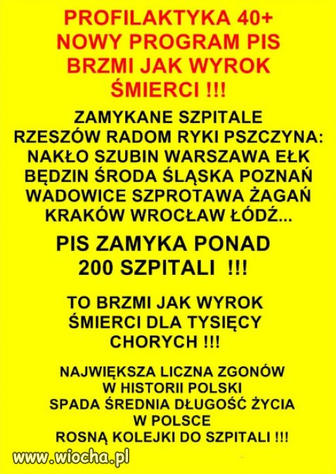 PiS zamyka ponad 200 szpitali!