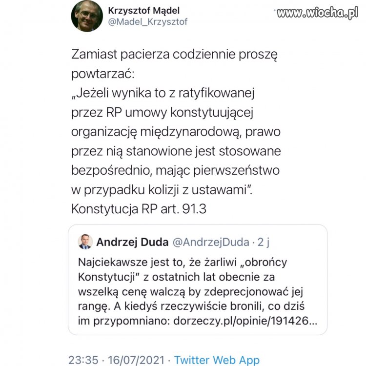 Anżej, ''obrońca'' Konstytucji, ponoć doktor prawa