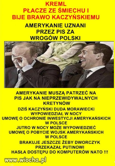 KREML PŁACZE ZE ŚMIECHU I BIJE BRAWO KACZYŃSKIEMU