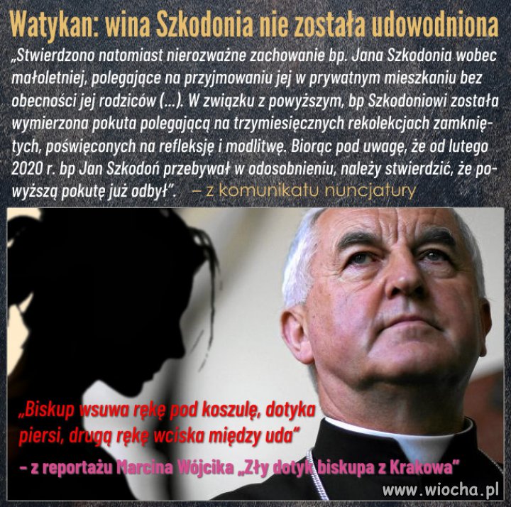 Wina bp. Jana Szkodonia nie została udowodniona