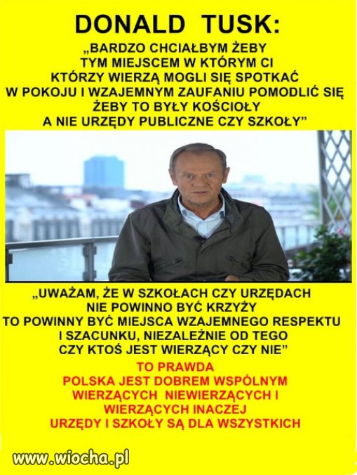 Tusk chce zagonić czarna sektę do kościołów...