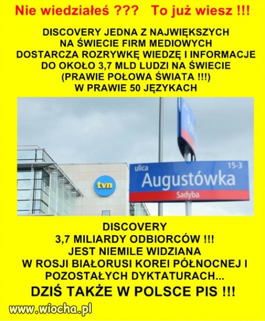 Dyktatury nie lubia Discovery...