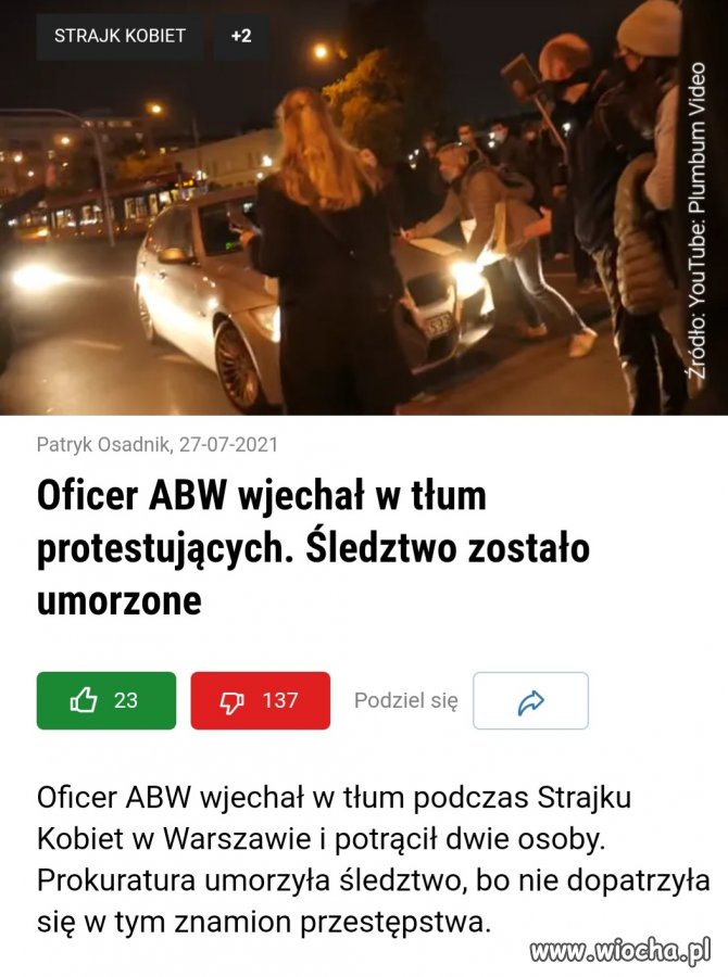 Czy gdyby kierowca autobusu z Katowic wjechał w Strajk Kobiet, 