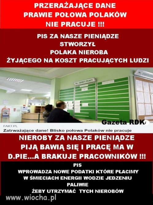 Armia nierobow popiera PiS, nigdy nie bedzie im tak dobrze