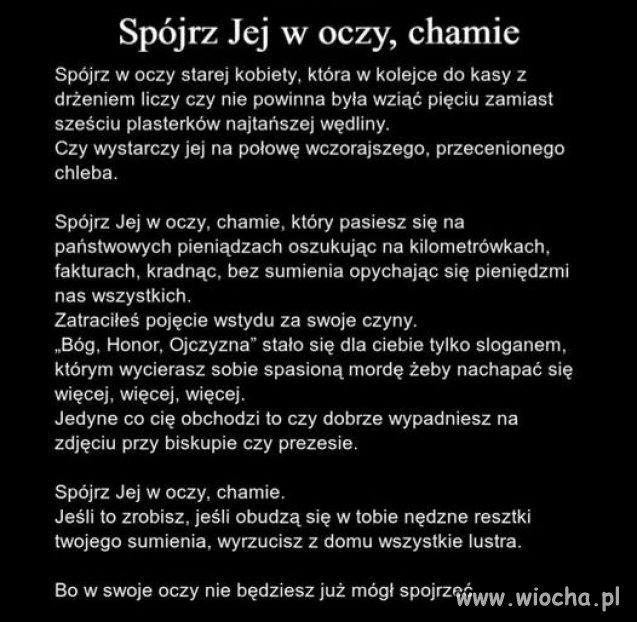 Ciekawe kogo to się tyczy