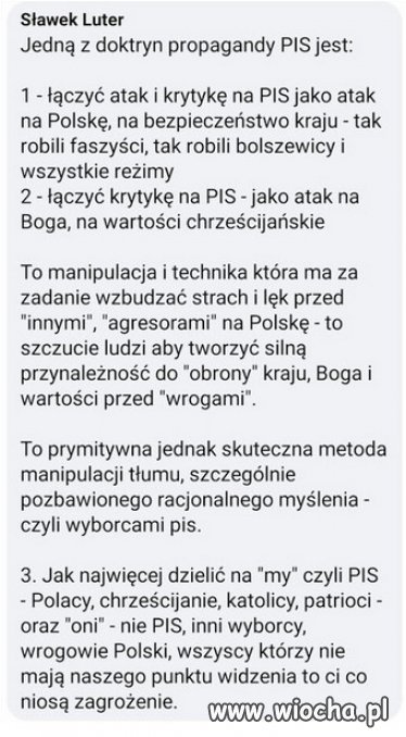Retoryka propagandy PiSu i sekty kosciola...