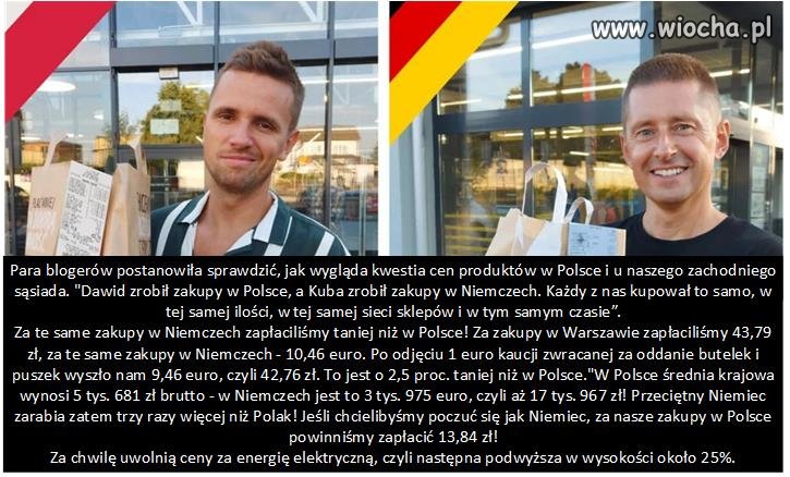 Ceny zakupów w Polsce, a w Niemczech.