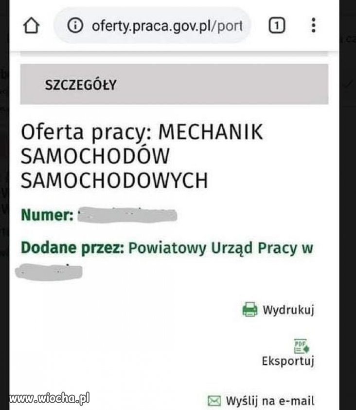 Dodał urząd pracy do pracy 