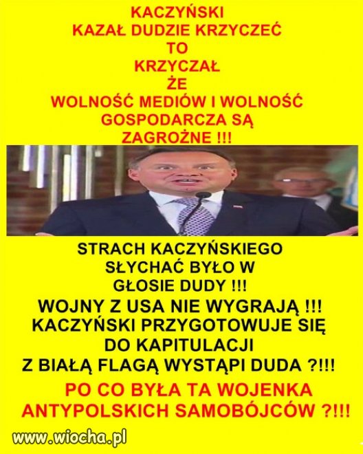 Niebawem senilny Kaczynski z biala flaga...
