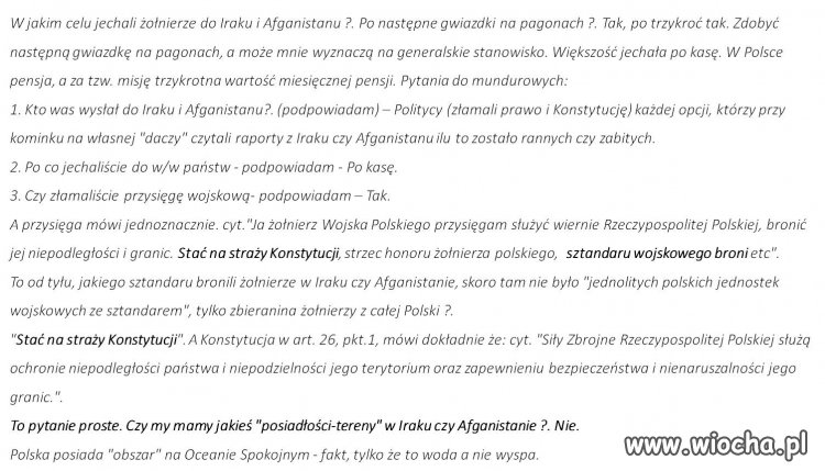 W jakim celu jechali żołnierze do Iraku i Afganistanu ?. 