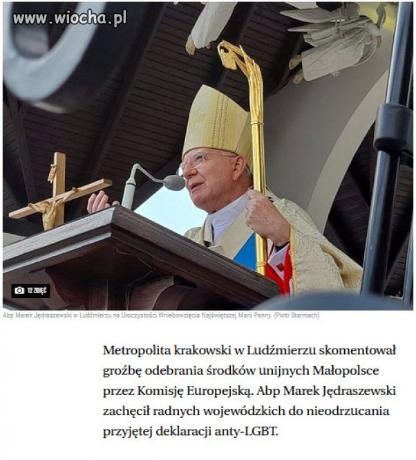Abp Marek Jędraszewski na Podhalu szczuje na LGBT.
