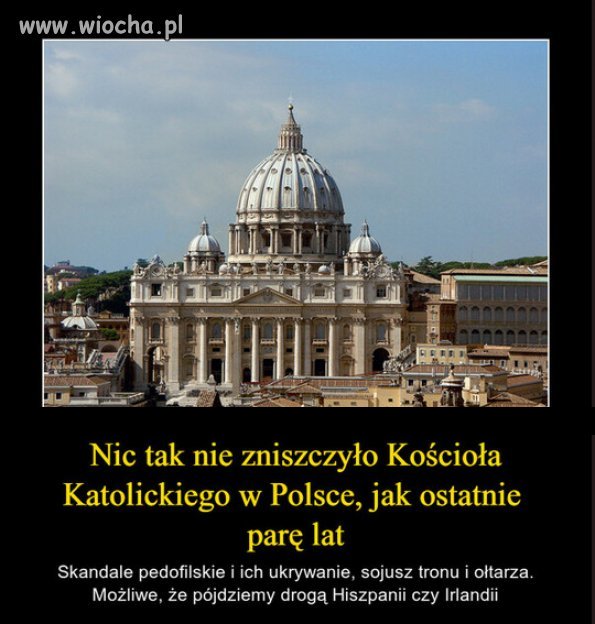 Nadchodza ciezkie czasy dla sekty kosciola w Polsce!