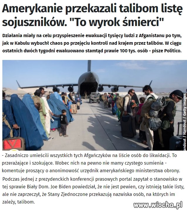Bidon sprzedał talibom swoich współpracowników