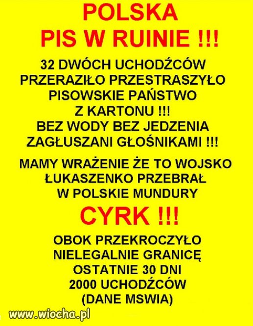 Cyrk PiSu na kółkach, wyimaginowana walka z uchodźcami