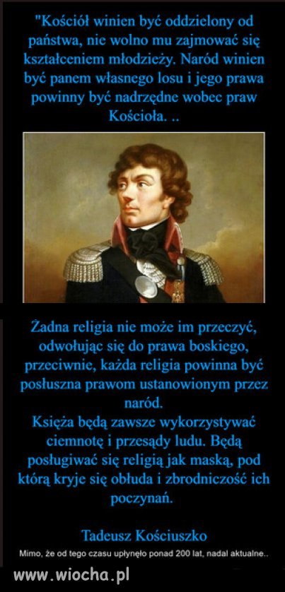 Tadeusz Kościuszko już ponad 200 lat temu...