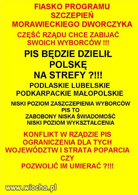 Ciemnota elektoratu PiSu nie chce sie szczepic...
