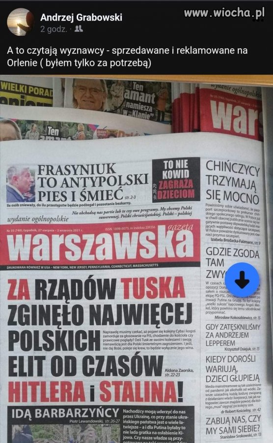 Ciekawe jaki procent Warszawiaków jest dumna z takiej gazety Warszawskiej? 