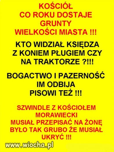 Jeszcze trochę i Watykan wykupi Polskę...