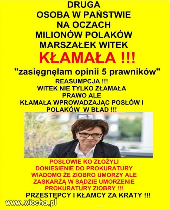 Witek do dymisji, razem z PiSem!!!