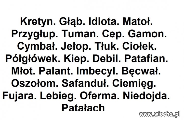 Do kogo odnoszą się poniższe epitety?