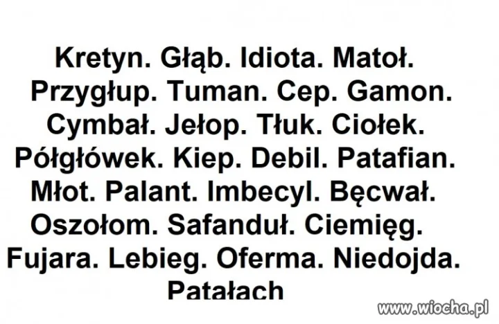 Do kogo odnoszą się poniższe epitety?