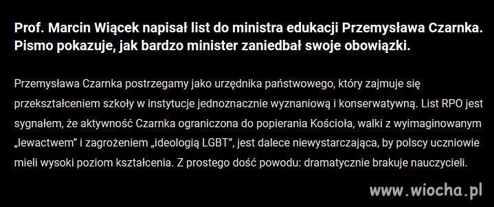 Rzecznik Praw Obywatelskich do ministra edukacji: