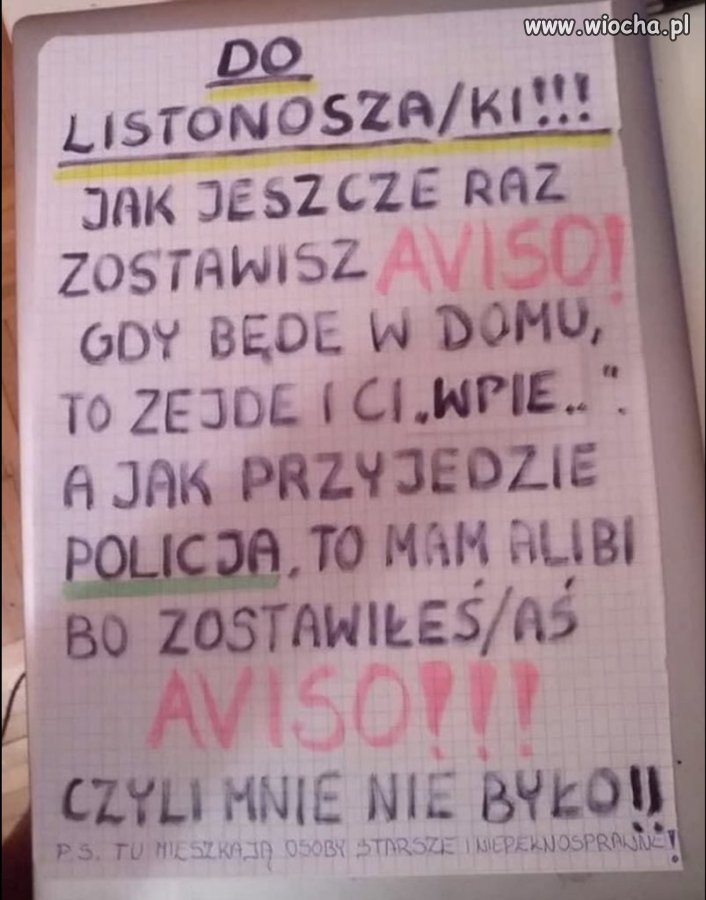 Pisanie nic nie daje. Typowe postępowanie poczty.