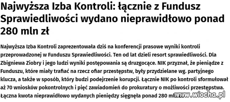 Zarzuty przeciwko ministrowi sprawiedliwości ziobr