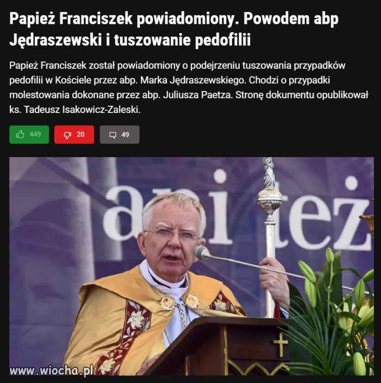 Katolicka zaraza tuszowała pedofilię   