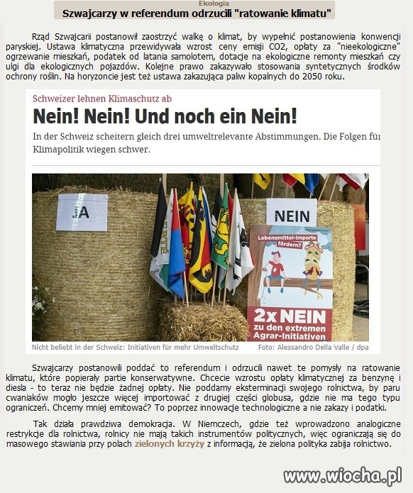 Szwajcarzy to jednak mądry naród